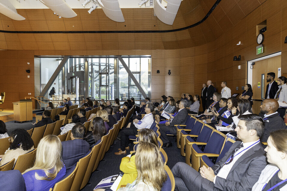 a group of people in a room